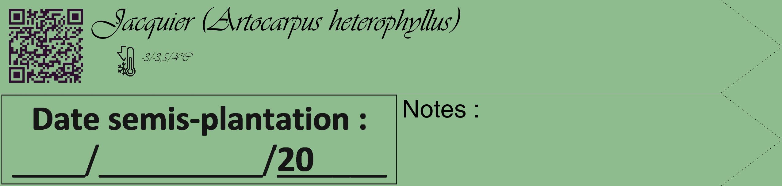 Étiquette de : Artocarpus heterophyllus - format c - style noire13_simple_simpleviv avec qrcode et comestibilité