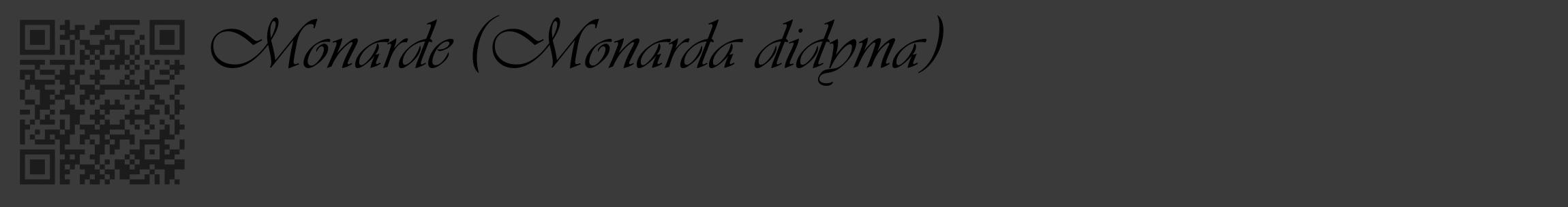 Étiquette de : Monarda didyma - format c - style noire8_basique_basiqueviv avec qrcode et comestibilité