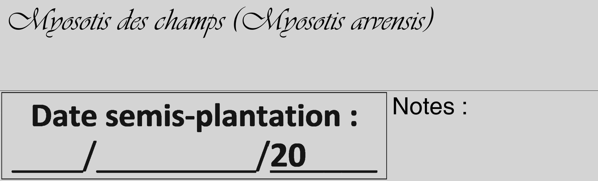 Étiquette de : Myosotis arvensis - format c - style noire40_basique_basiqueviv avec comestibilité