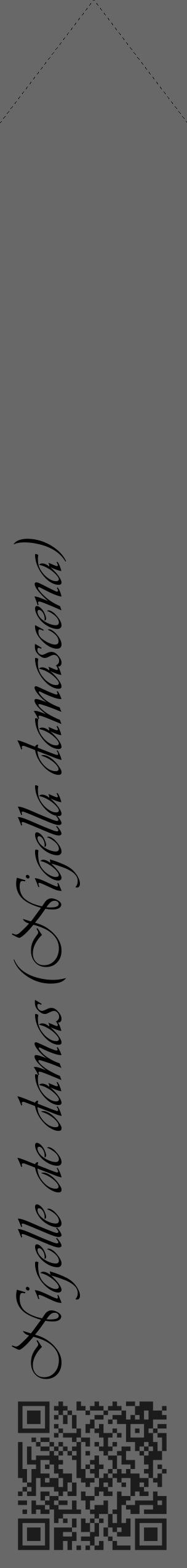 Étiquette de : Nigella damascena - format c - style noire43_simple_simpleviv avec qrcode et comestibilité - position verticale