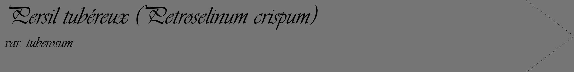 Étiquette de : Petroselinum crispum var. tuberosum - format c - style noire5_simple_simpleviv avec comestibilité