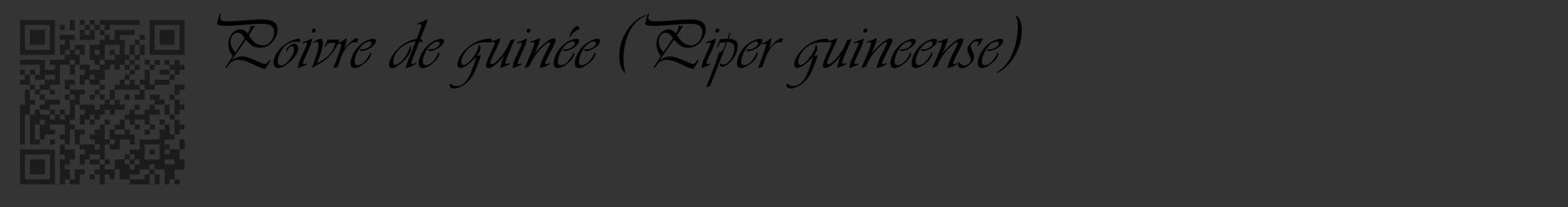 Étiquette de : Piper guineense - format c - style noire46_basique_basiqueviv avec qrcode et comestibilité