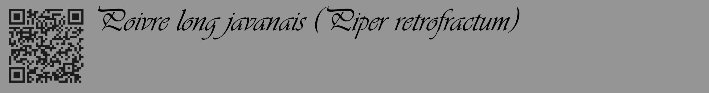 Étiquette de : Piper retrofractum - format c - style noire16_basique_basiqueviv avec qrcode et comestibilité