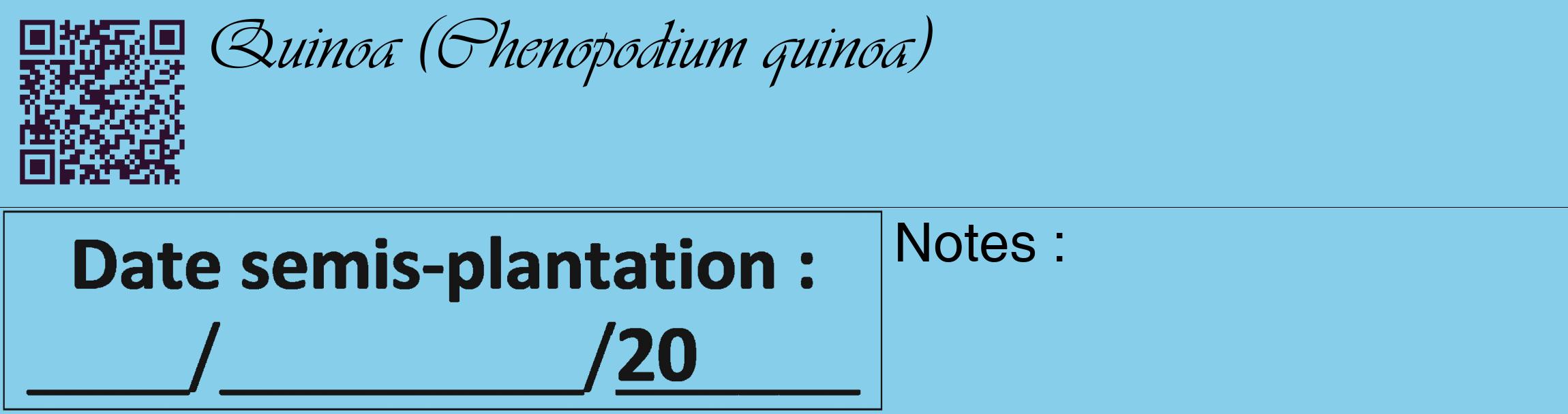 Étiquette de : Chenopodium quinoa - format c - style noire1_basique_basiqueviv avec qrcode et comestibilité