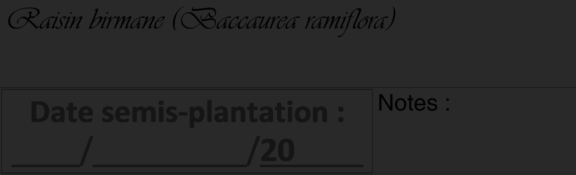 Étiquette de : Baccaurea ramiflora - format c - style noire34_basique_basiqueviv avec comestibilité