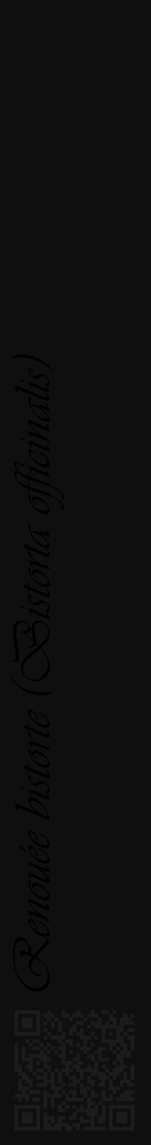 Étiquette de : Bistorta officinalis - format c - style noire7_basique_basiqueviv avec qrcode et comestibilité - position verticale