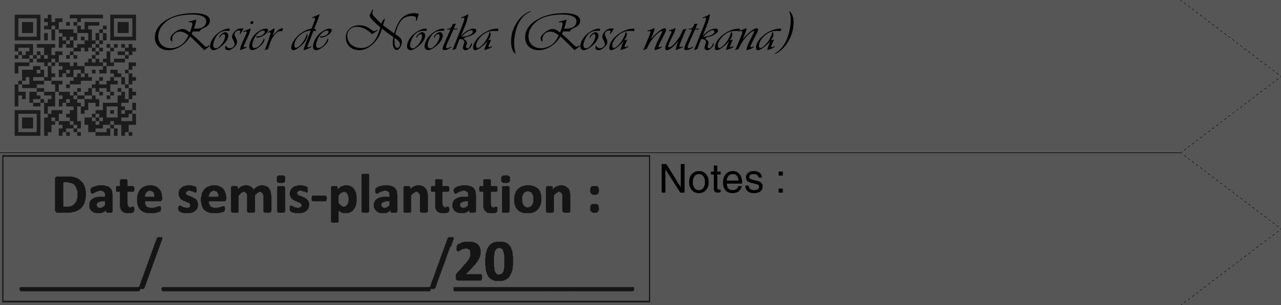 Étiquette de : Rosa nutkana - format c - style noire45_simple_simpleviv avec qrcode et comestibilité
