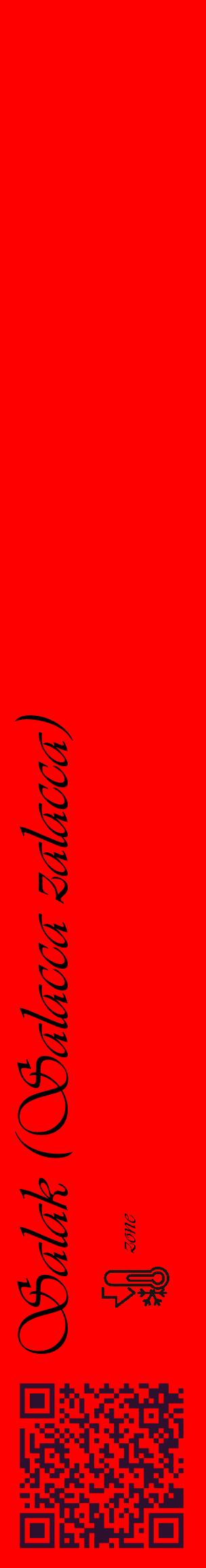 Étiquette de : Salacca zalacca - format c - style noire27_basique_basiqueviv avec qrcode et comestibilité - position verticale