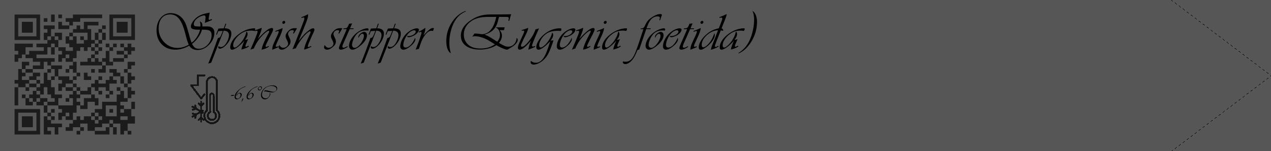 Étiquette de : Eugenia foetida - format c - style noire45_simple_simpleviv avec qrcode et comestibilité