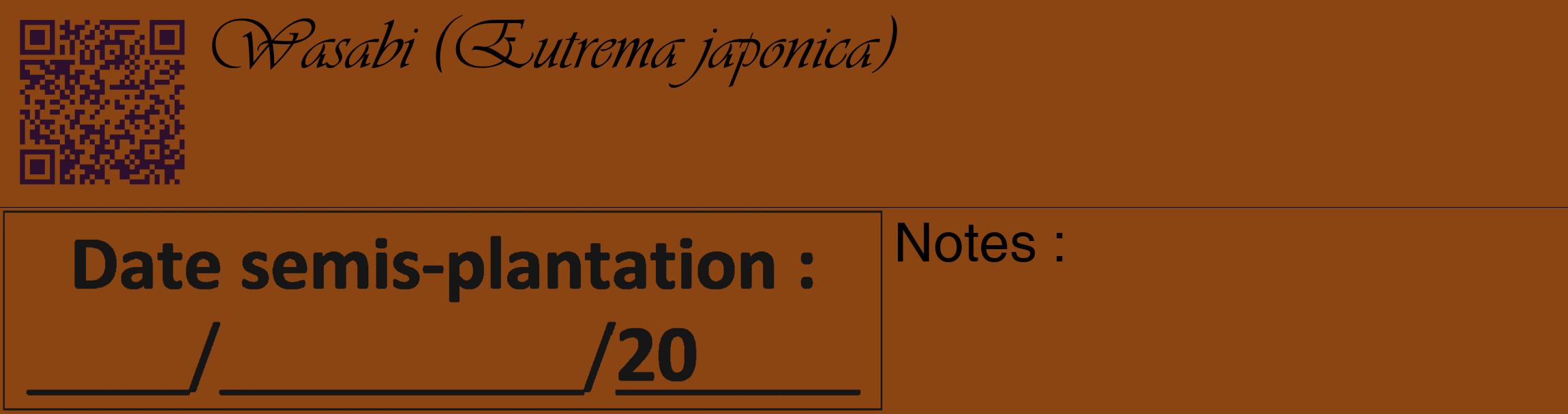 Étiquette de : Eutrema japonica - format c - style noire30_basique_basiqueviv avec qrcode et comestibilité