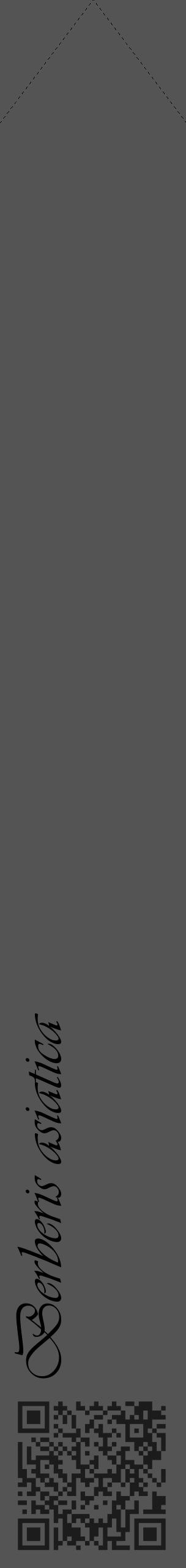 Étiquette de : Berberis asiatica - format c - style noire30_simple_simpleviv avec qrcode et comestibilité - position verticale