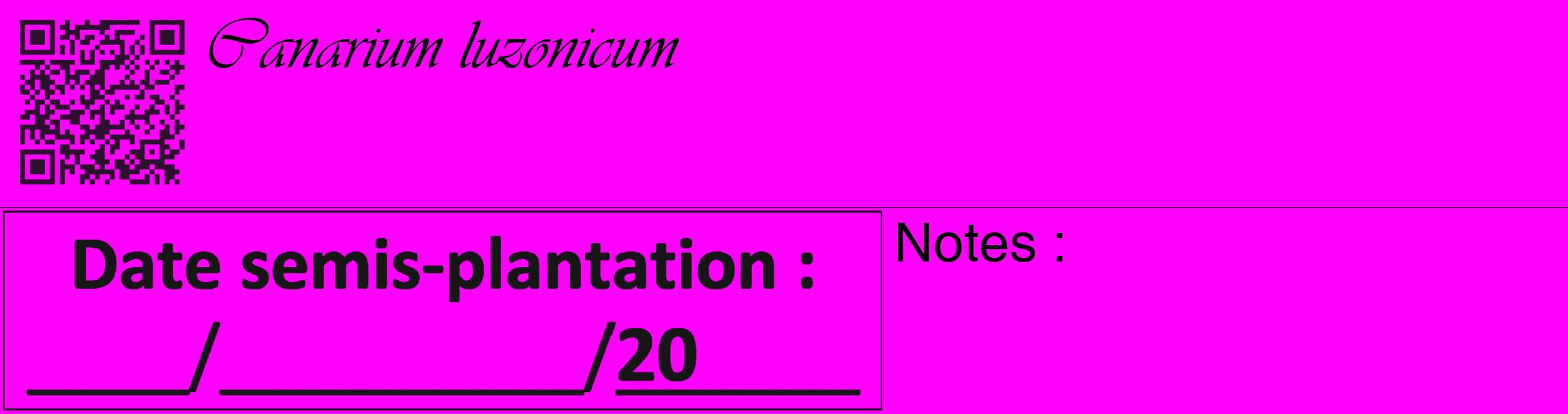 Étiquette de : Canarium luzonicum - format c - style noire51_basique_basiqueviv avec qrcode et comestibilité