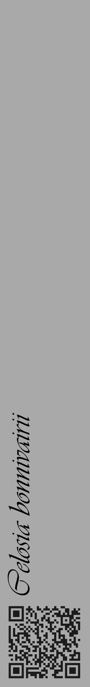 Étiquette de : Celosia bonnivairii - format c - style noire13_basique_basiqueviv avec qrcode et comestibilité - position verticale