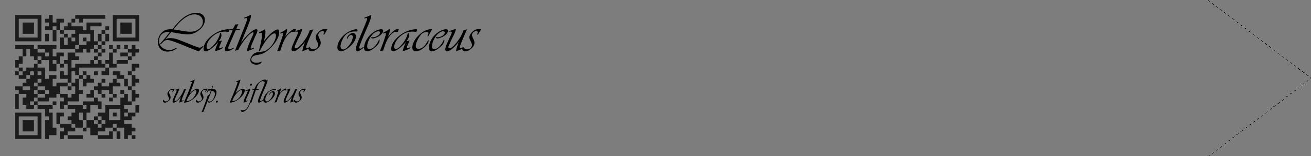 Étiquette de : Lathyrus oleraceus subsp. biflorus - format c - style noire35_simple_simpleviv avec qrcode et comestibilité