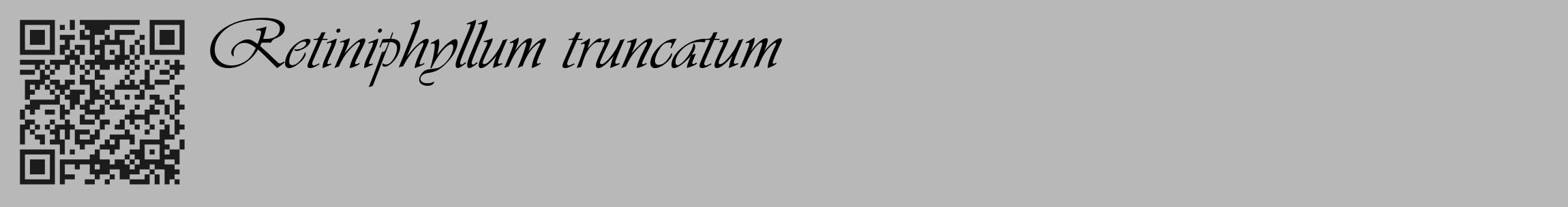 Étiquette de : Retiniphyllum truncatum - format c - style noire39_basique_basiqueviv avec qrcode et comestibilité