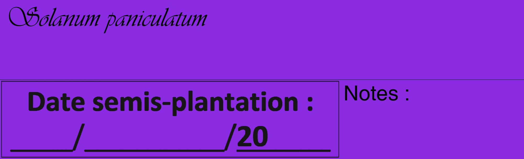Étiquette de : Solanum paniculatum - format c - style noire49_basique_basiqueviv avec comestibilité