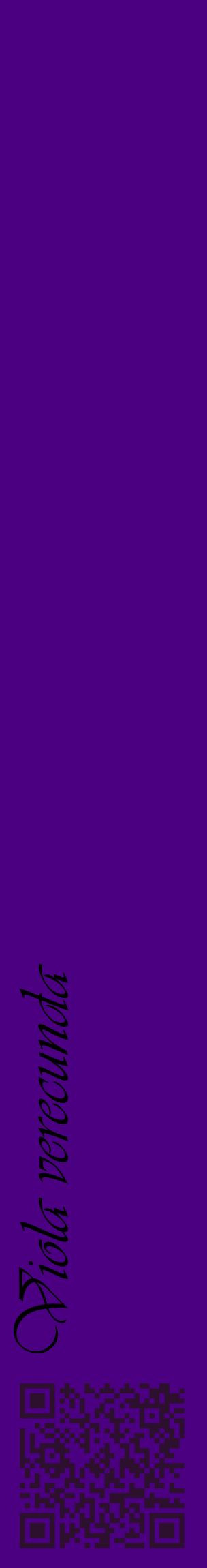 Étiquette de : Viola verecunda - format c - style noire47_basiqueviv avec qrcode et comestibilité