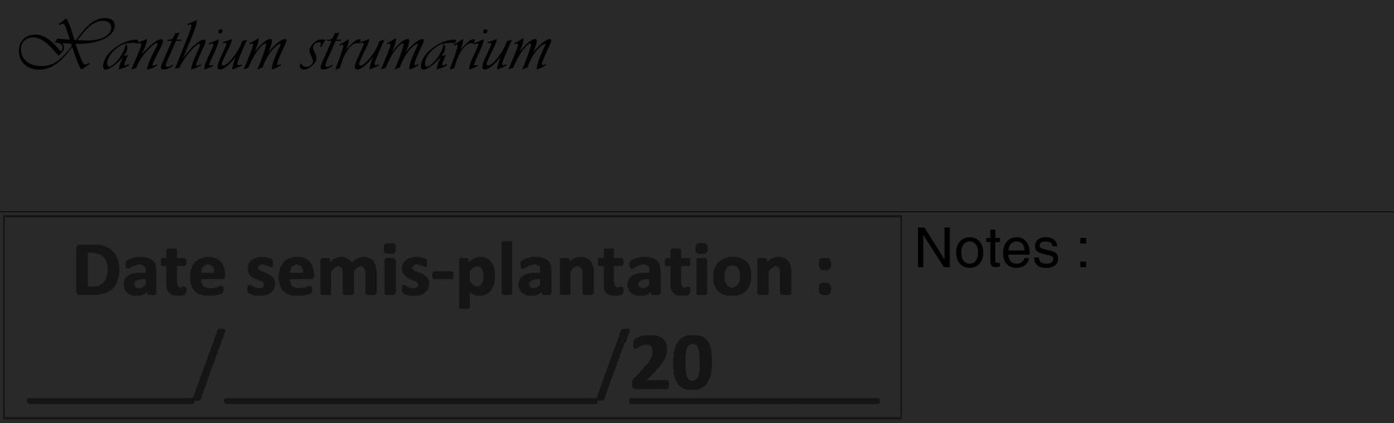 Étiquette de : Xanthium strumarium - format c - style noire34_basique_basiqueviv avec comestibilité