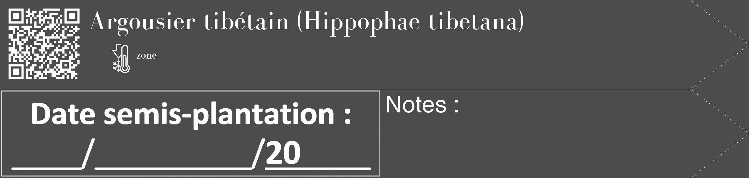 Étiquette de : Hippophae tibetana - format c - style blanche27_simple_simplebod avec qrcode et comestibilité
