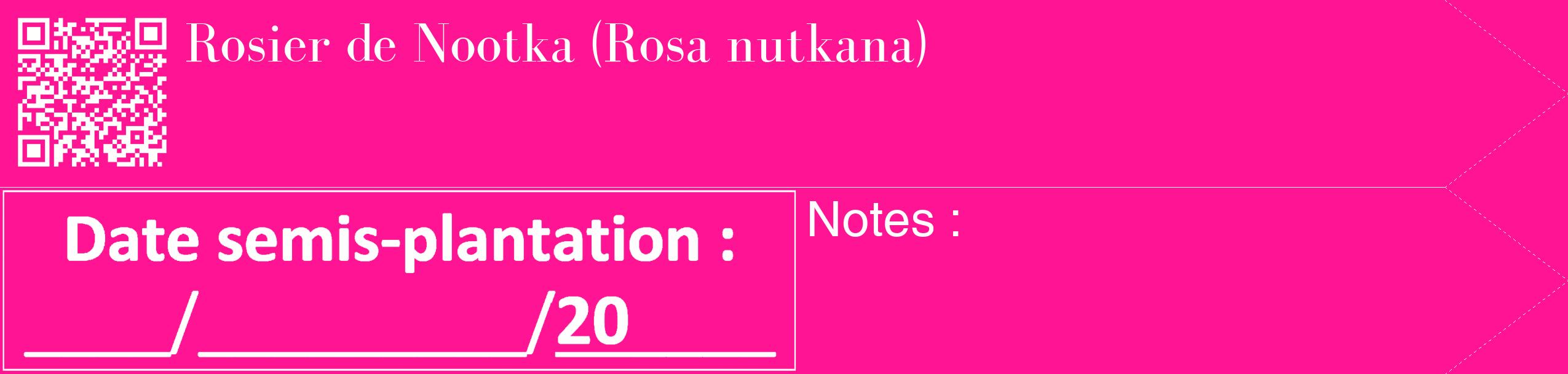 Étiquette de : Rosa nutkana - format c - style blanche43_simple_simplebod avec qrcode et comestibilité