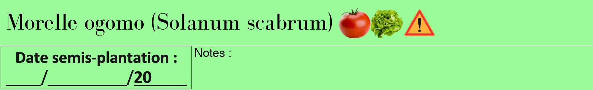 Étiquette de : Solanum scabrum - format a - style noire14bod avec comestibilité simplifiée