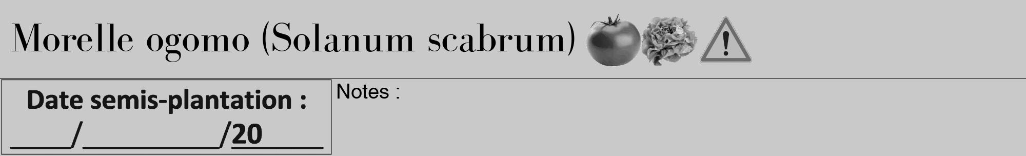 Étiquette de : Solanum scabrum - format a - style noire54bod avec comestibilité simplifiée