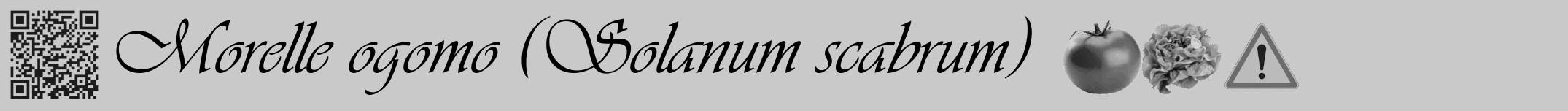 Étiquette de : Solanum scabrum - format a - style noire54viv avec qrcode et comestibilité simplifiée