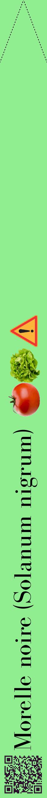 Étiquette de : Solanum nigrum - format b - style noire15bod avec qrcode et comestibilité simplifiée