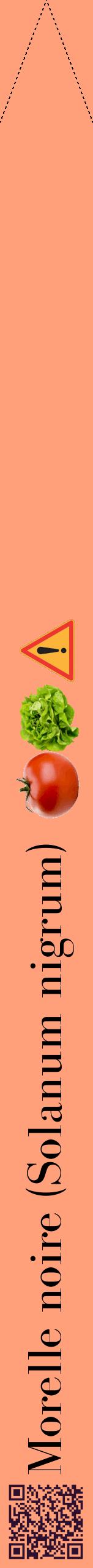 Étiquette de : Solanum nigrum - format b - style noire39bod avec qrcode et comestibilité simplifiée