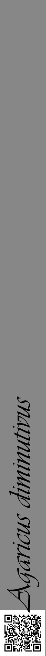 Étiquette de : Agaricus diminutivus - format a - style noire12viv avec qrcode et comestibilité - position verticale