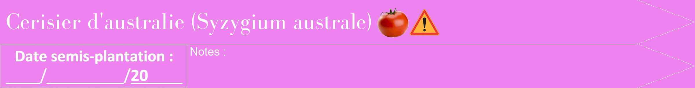 Étiquette de : Syzygium australe - format b - style blanche53bod avec comestibilité simplifiée