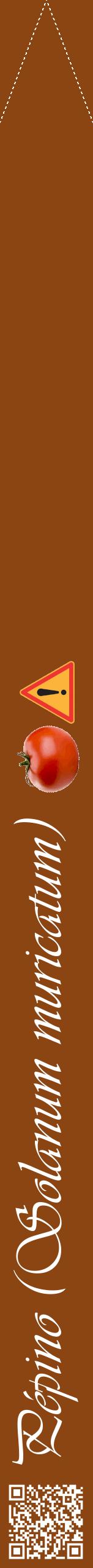 Étiquette de : Solanum muricatum - format b - style blanche30viv avec qrcode et comestibilité simplifiée