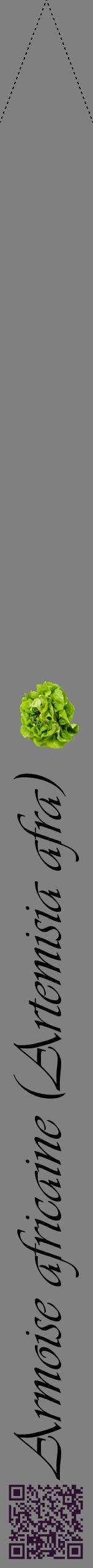 Étiquette de : Artemisia afra - format b - style noire57viv avec qrcode et comestibilité simplifiée