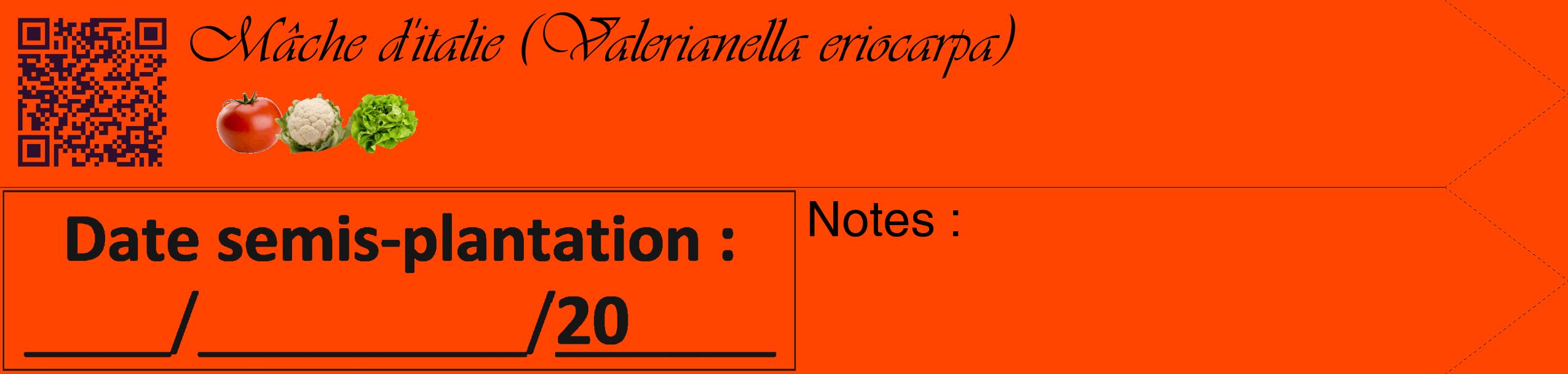 Étiquette de : Valerianella eriocarpa - format c - style noire26_simple_simpleviv avec qrcode et comestibilité simplifiée