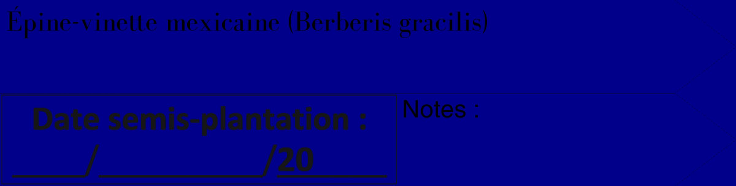 Étiquette de : Berberis gracilis - format c - style noire7_simple_simplebod avec comestibilité
