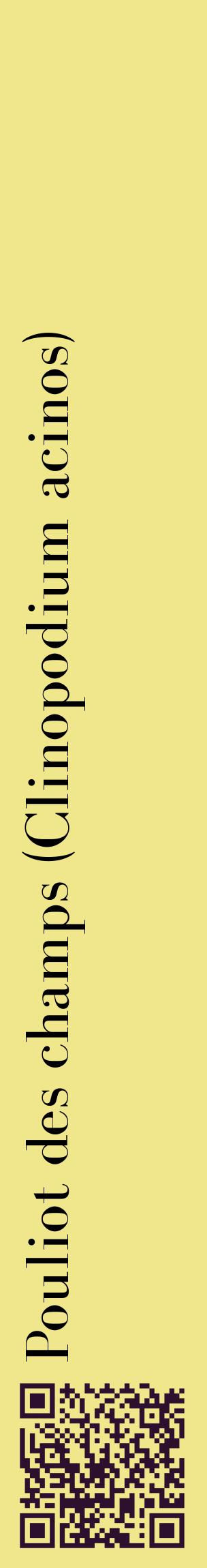 Étiquette de : Clinopodium acinos - format c - style noire20_basiquebod avec qrcode et comestibilité