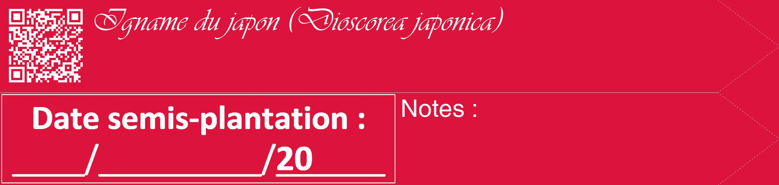 Étiquette de : Dioscorea japonica - format c - style blanche36_simple_simpleviv avec qrcode et comestibilité