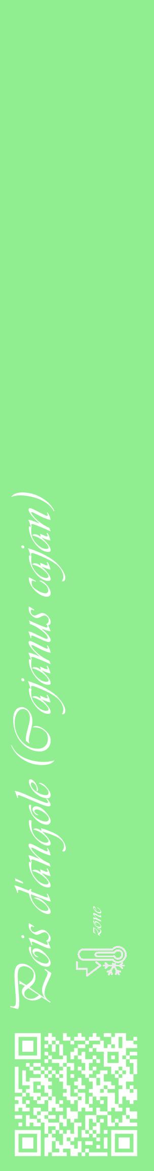 Étiquette de : Cajanus cajan - format c - style blanche15_basique_basiqueviv avec qrcode et comestibilité - position verticale