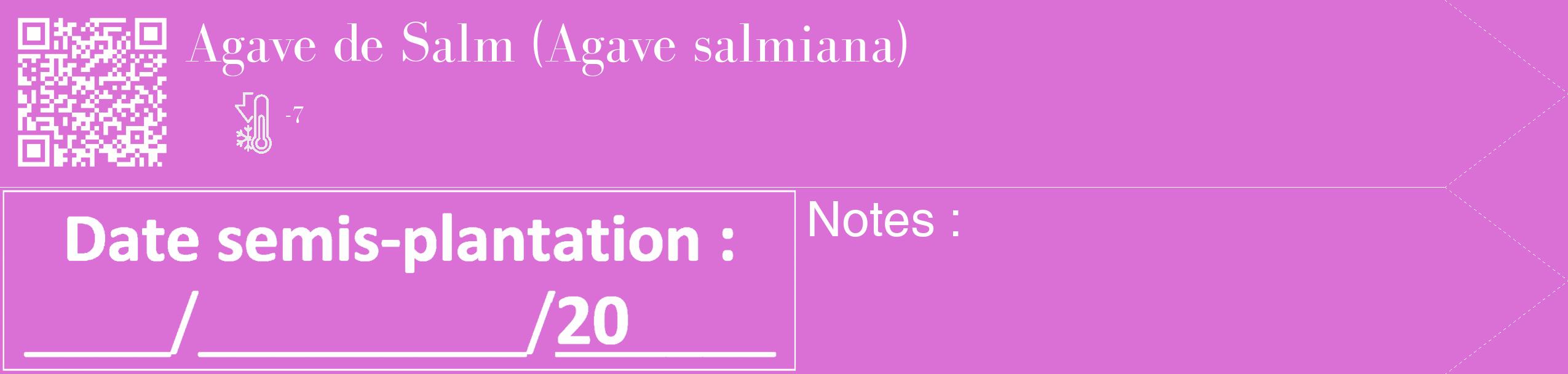 Étiquette de : Agave salmiana - format c - style blanche52_simple_simplebod avec qrcode et comestibilité