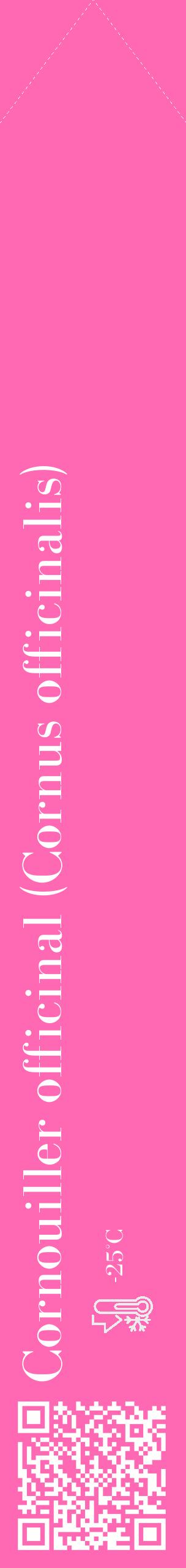 Étiquette de : Cornus officinalis - format c - style blanche42_simple_simplebod avec qrcode et comestibilité - position verticale