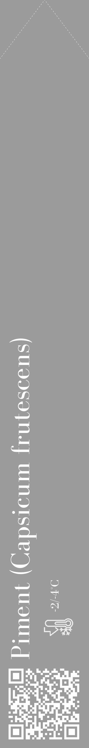 Étiquette de : Capsicum frutescens - format c - style blanche52_simple_simplebod avec qrcode et comestibilité - position verticale