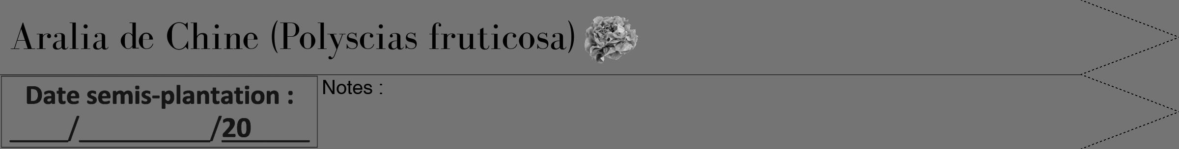Étiquette de : Polyscias fruticosa - format b - style noire26bod avec comestibilité simplifiée