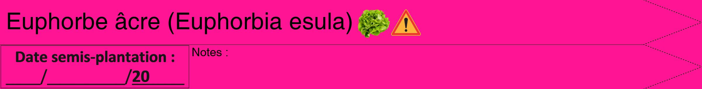 Étiquette de : Euphorbia esula - format b - style noire43hel avec comestibilité simplifiée
