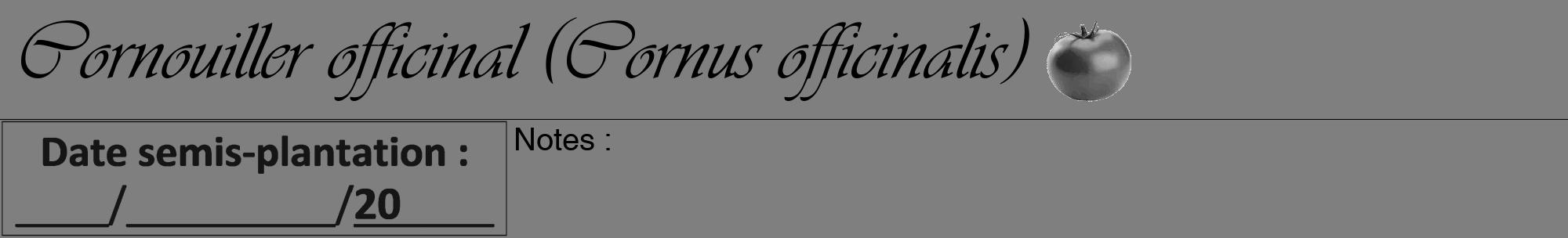 Étiquette de : Cornus officinalis - format a - style noire31viv avec comestibilité simplifiée
