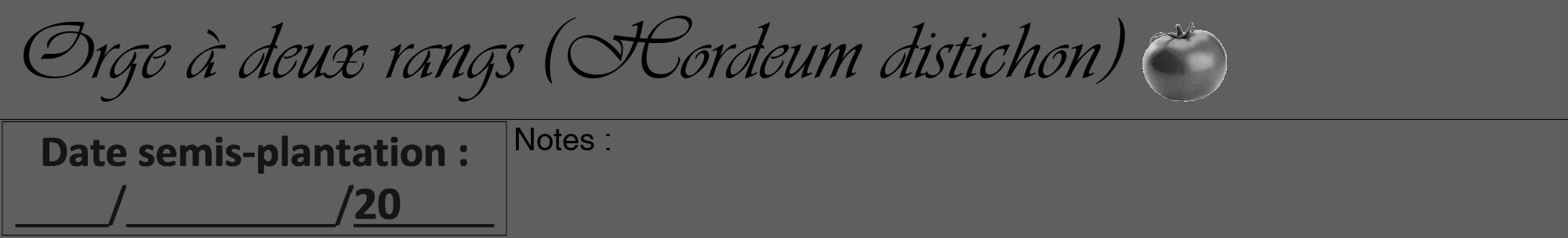 Étiquette de : Hordeum distichon - format a - style noire10viv avec comestibilité simplifiée
