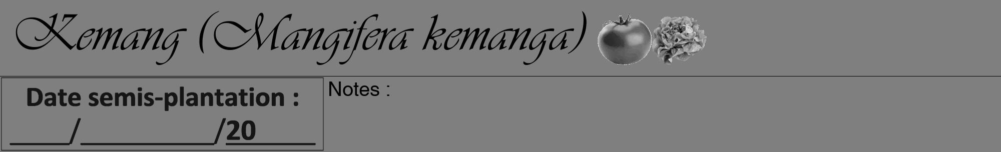 Étiquette de : Mangifera kemanga - format a - style noire31viv avec comestibilité simplifiée