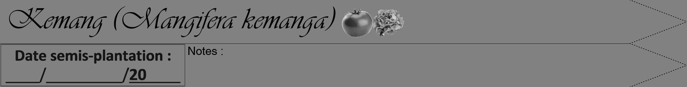 Étiquette de : Mangifera kemanga - format b - style noire50viv avec comestibilité simplifiée