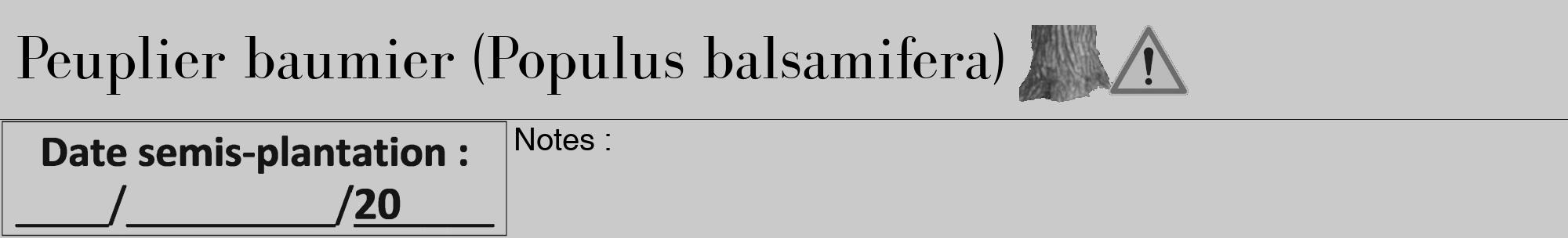 Étiquette de : Populus balsamifera - format a - style noire21bod avec comestibilité simplifiée
