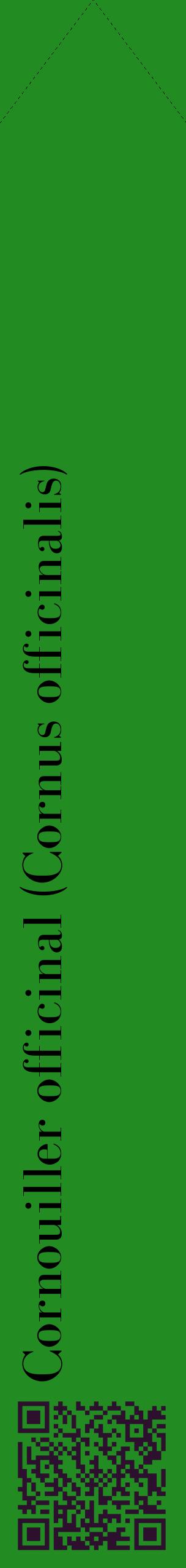 Étiquette de : Cornus officinalis - format c - style noire10_simplebod avec qrcode et comestibilité