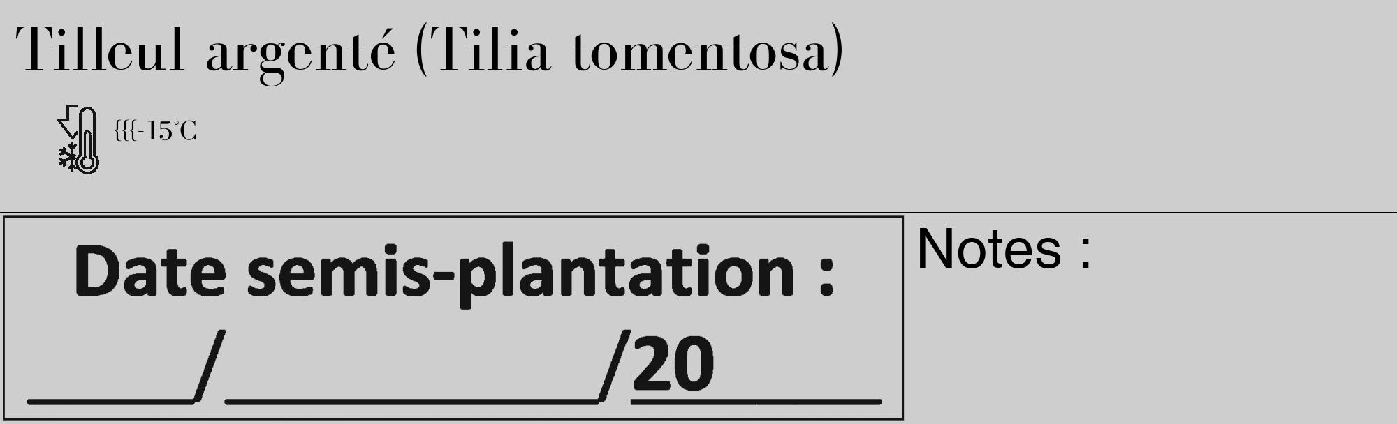 Étiquette de : Tilia tomentosa - format c - style noire17_basique_basiquebod avec comestibilité